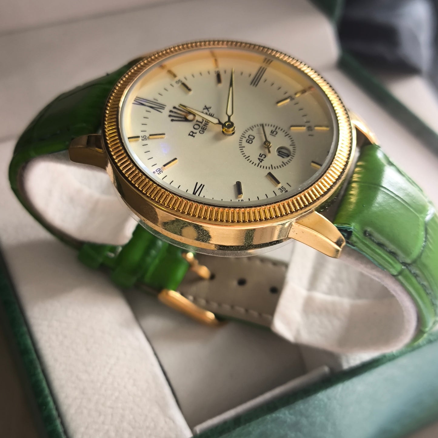 ROLEX SENCILLO CUERO PARA HOMBRE REF-VD