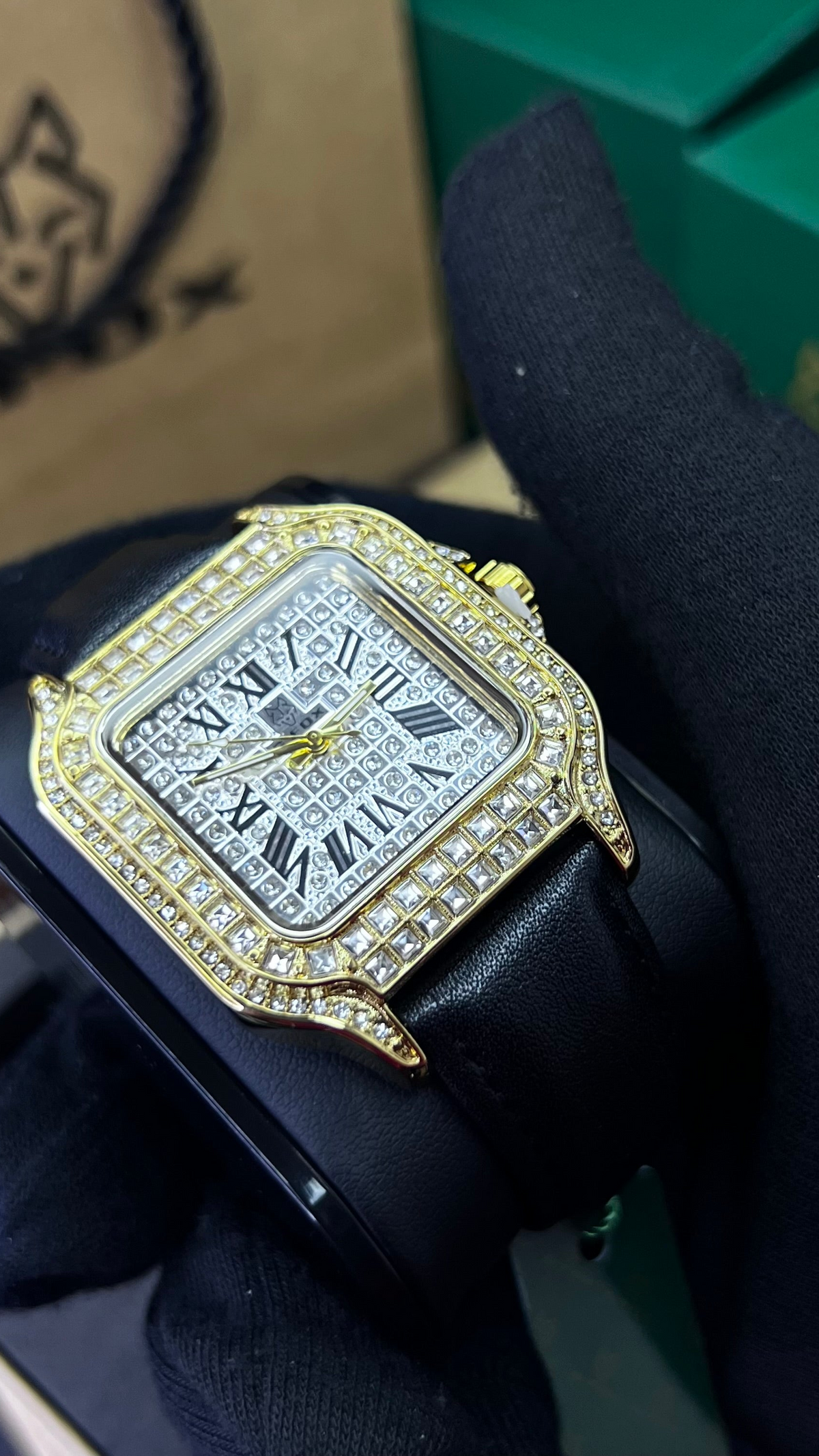 G FOX ORIGINAL x CARTIER PARA UNISEX SUMERGIBLE  REF-SANTOS CUBANO-1264-NB