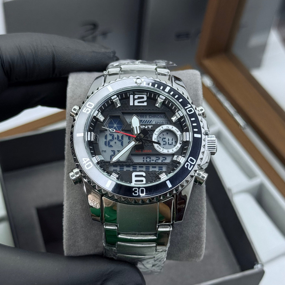 SAINT x RLX ORIGINAL DOBLE HORA PARA HOMBRE ACERO REF-6023-PN