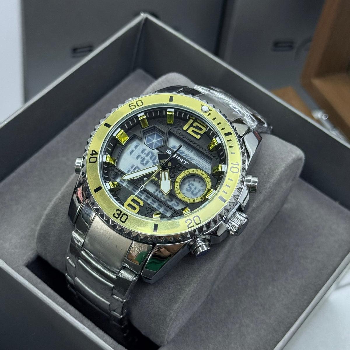 SAINT x RLX ORIGINAL DOBLE HORA PARA HOMBRE ACERO REF-6023-PD