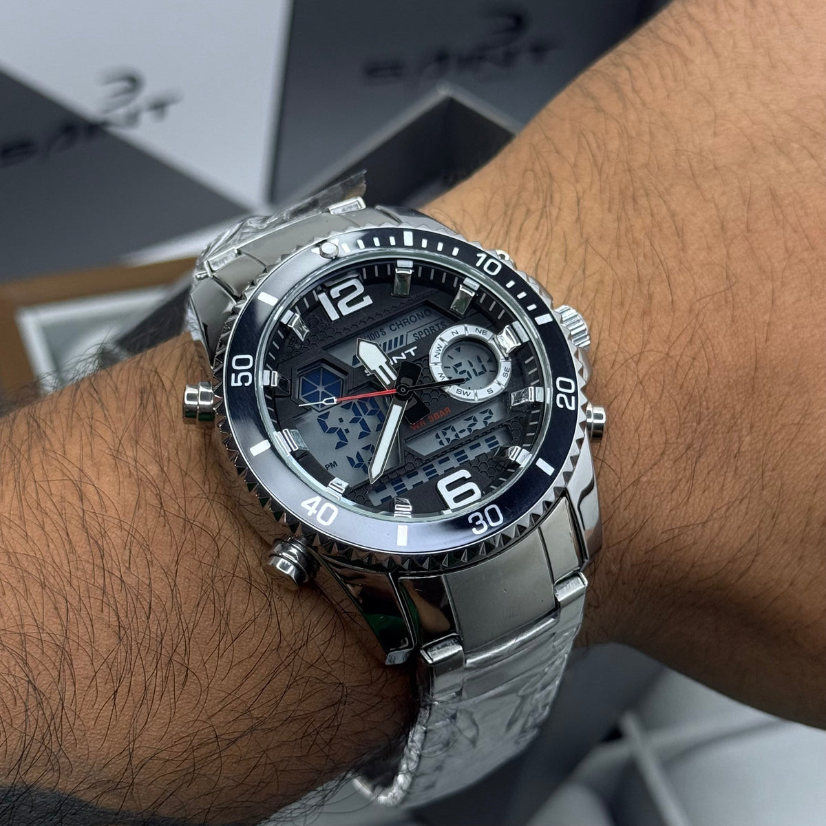 SAINT x RLX ORIGINAL DOBLE HORA PARA HOMBRE ACERO REF-6023-PN